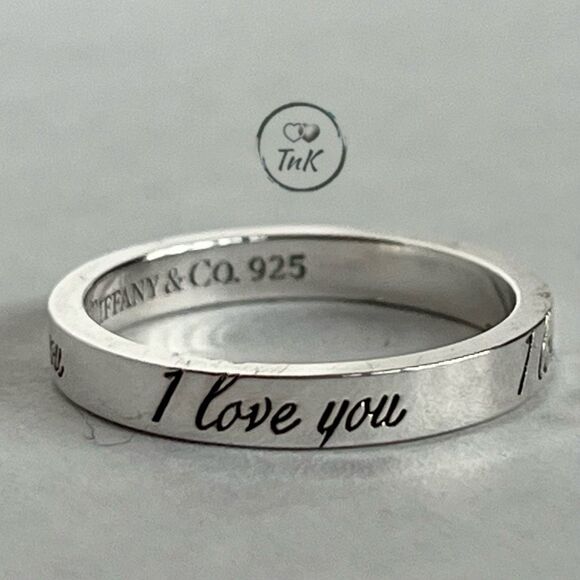Tiffany & Co. Retired Notes "I Love You" Ring - Sterling Silver - Size 5 - Picture 11 of 16